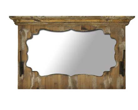 Customization Antique Mantel Wood Framed Mirror Mirrors(old) Wall Decorative Mirror Shelf