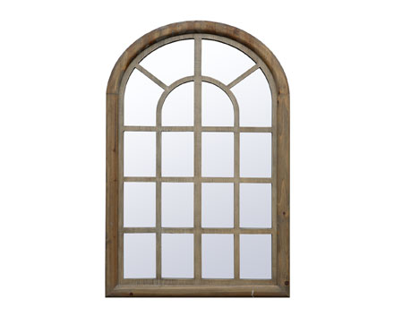 2022  New Design Handmade Windowpane Mirror Arched Wood Framed Mirrors