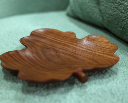 Eco Friendly Kitchen Creative Leaves Shape Wood Food Serving Tray Plate