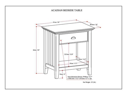 Size and Type of Solid Wood Nightstands