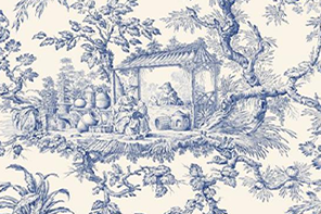 Toile de Jouy Decoration of Wooden Picture Frame
