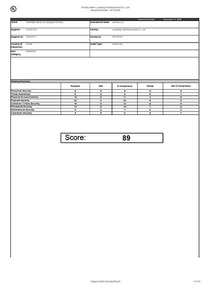 The Audit Report For The Walmart SCS Audit