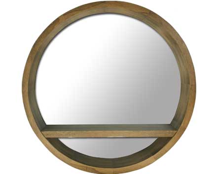 North American Barnwood Exterior Wood Round Mirror Framed Wall Mirror Wooden Framed Mirror