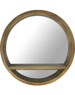 North American Barnwood Exterior Wood Round Mirror Framed Wall Mirror Wooden Framed Mirror