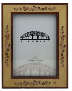 Custom European Style Wooden Picture Photo Frame Wooden Photo Frame with Flower Design  Wholesale