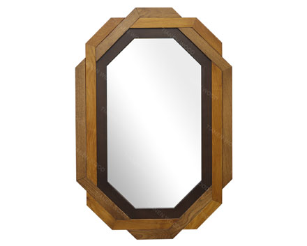 Hand-Made irregular Wooden Spliced Wall Mirror for Bathroom Living Room, Hallway, Bedroom, Entrway