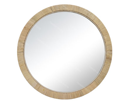 Factory Cheap Personal Fitted Oval Design Modern Unique Decorative Wooden Mirror Wall Mirror-1