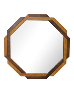 High Quality Wall Hanging Solid Wooden Framed Mirror Round Bathroom Mirror