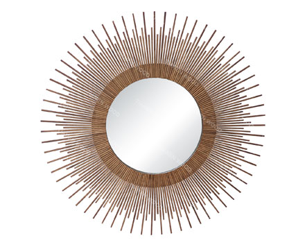 Home Stay Wood Wall Mirror Bathroom Mirrors Round Mirror with Twig