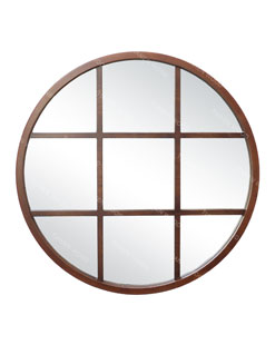 Residential High Quality Round Windowpane Glass Solid Wood Frame Window