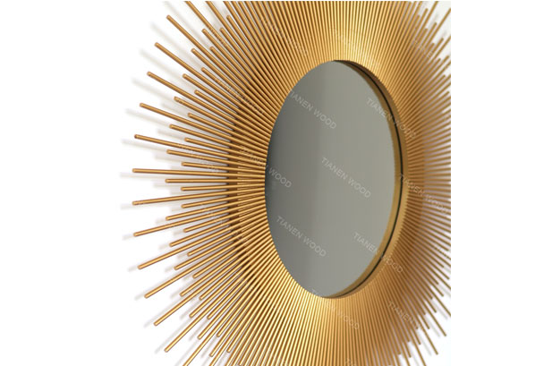 round mirror with wood stick deco 2