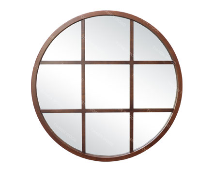 Residential High Quality Round Windowpane Glass Solid Wood Frame Window