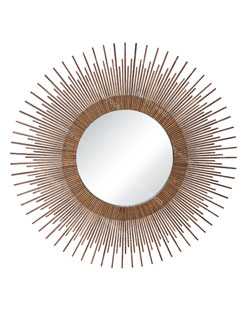 Home Stay Wood Wall Mirror Bathroom Mirrors Round Mirror with Twig
