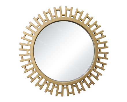 China Modern Design Salon Mirror Sun Shaped Golden Hotel Mirror Shower Wall Mirror