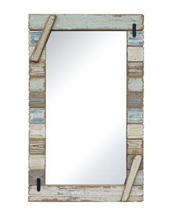 Solid Pine Wood Shower Mirror Rustic Antique Wall Wholesale Mirror Flat Iron Bar Trim Bathroom Mirror