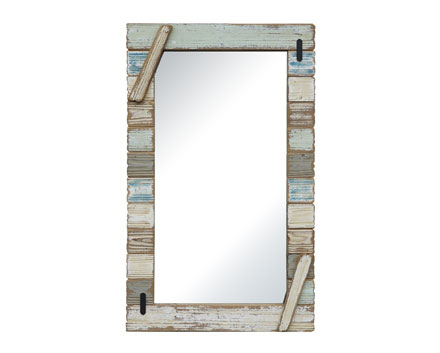 Solid Pine Wood Shower Mirror Rustic Antique Wall Wholesale Mirror Flat Iron Bar Trim Bathroom Mirror