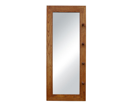 Tianen Factory Profession Design Wood Frame Mirror with Hooks Bathroom Vanity Mirror Wood Frame