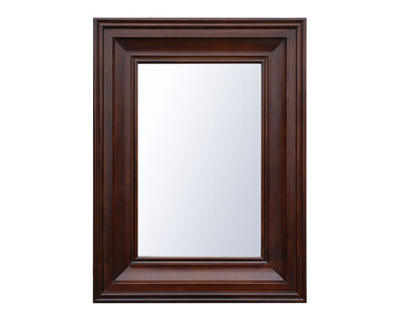 Brown Color Timber Framed Mirror Wood Wall Mirror Rectangle Mirror