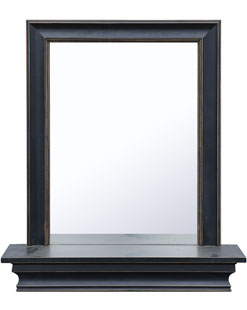 Hot Sell Bathroom Mirror Black with Shelf Mirror with Shelf 30  Inch Wood Mirror Mirror Shelf Wall Decor