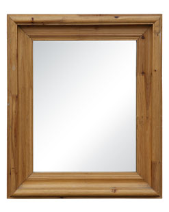 European Style Simple Solid Pine Wood Wall Mirror