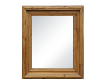 European Style Simple Solid Pine Wood Wall Mirror
