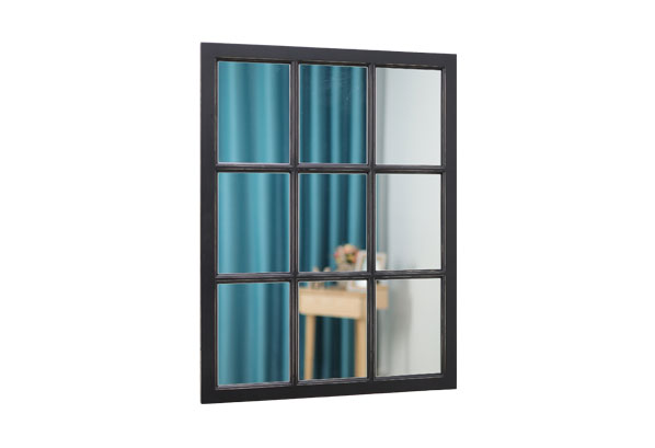 9 panel black window mirror