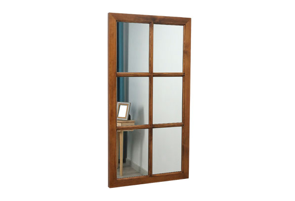 dark brown wood hanging living room mirror  2