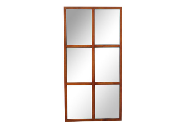 multipanel wooden wall mirror