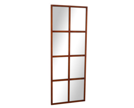 Superior Hanging Rectangular Window Design Wall Mirror brown 8 Panel Window Mirror