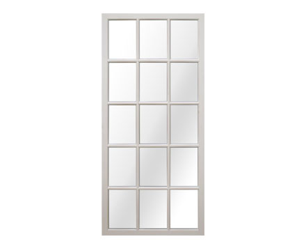 Rectangular Window Mounted Decorative Long Hanging Wood Decoration for Bathroom Vanity, Living Room or Bedroom 15 Panel Window Mirror