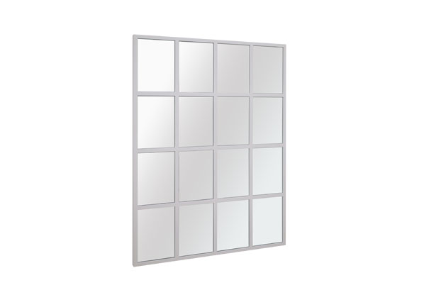 wood windowpane wall mirror 2