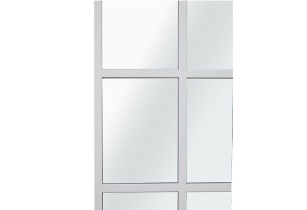 wood windowpane wall mirror 3