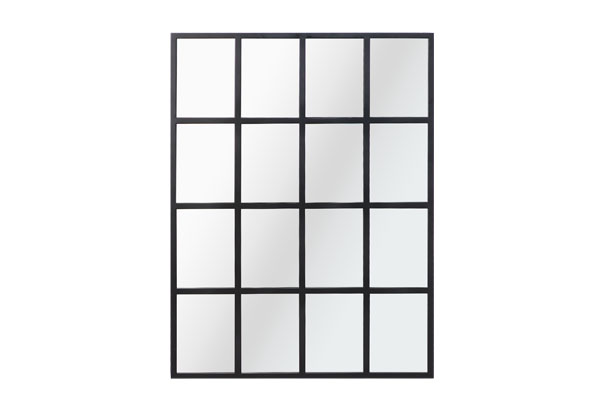 wood windowpane wall mirror 5