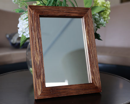 Gifts Gallery 17x 12 Inch Rustic Wood Framed Wall Mirror Rectangular-shaped Glass Mirror