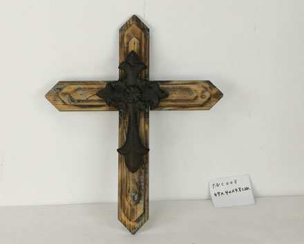 Etsy Handmade Wooden Crucifix Wall Cross Unique Rustic Wood Catholic Spiritual Art Church Home Room Decor - Natural Color Solid Wood with Black Metal Decoration