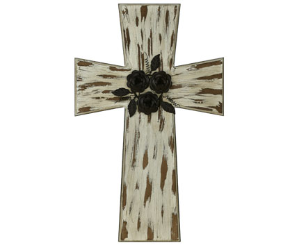 Factory Resin Cross Christian White Carve Wood Cross Religious Statue Resin Cross Wall Hanging