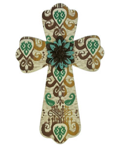 Qoo10 Supplier Floral Cross Wall Decor Hand Painted Decorative Inspirational Wooden Cross