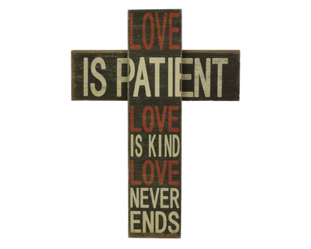 Wayfair Jesus Cross Love is Patient Wood Cross Inspirational Hanging Wall Cross