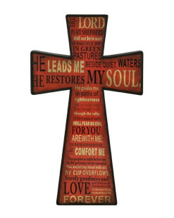 Qoo10 Supplier Christian Wall Crosses with Faith Biblical Verse Realistic Wood Texture Paint Red Color for Home, Office and Churches