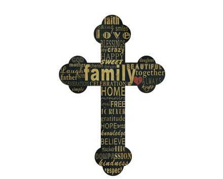 Tianen Factory Christians Wall Cross with Inspirational Sayings Wooden Cross for Home Easter Party Indoor Outdoor (classic Style)