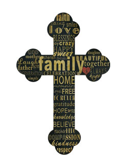 Tianen Factory Christians Wall Cross with Inspirational Sayings Wooden Cross for Home Easter Party Indoor Outdoor (classic Style)