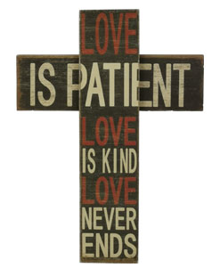 Wayfair Jesus Cross Love is Patient Wood Cross Inspirational Hanging Wall Cross