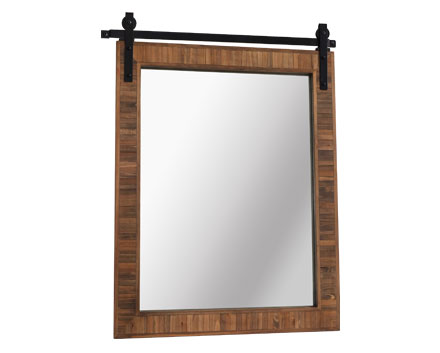 Gmarket Farmhouse Wall Mirror Rustic Wood Framed Bathroom Mirror, Barn Door Style Decorative Mirrors