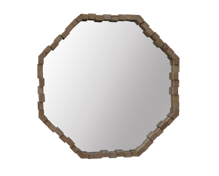 Umbra Modern Wood Hexagon Column Mirror