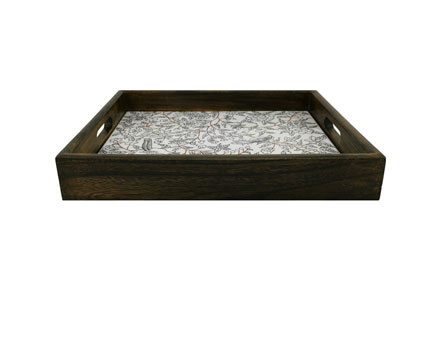 Home Décor Small Wooden Tray for Bathroom Black Rectangle Tray Rustic Wooden Tray for Bed