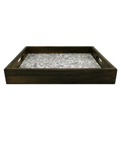 Home Décor Small Wooden Tray for Bathroom Black Rectangle Tray Rustic Wooden Tray for Bed