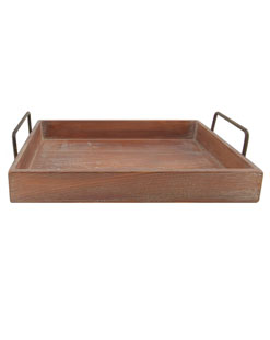 Wholesale Wooden Brown Serving Tray with Handle for Restaurant Hotel