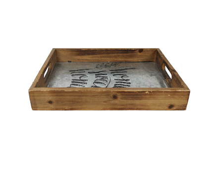 Wholesale Brown Wood Solid Wood Dark Wood Tray Wooden Tray for Wedding / Easter / Holiday