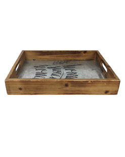 Wholesale Brown Wood Solid Wood Dark Wood Tray Wooden Tray for Wedding / Easter / Holiday