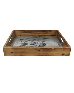 Wholesale Brown Wood Solid Wood Dark Wood Tray Wooden Tray for Wedding / Easter / Holiday